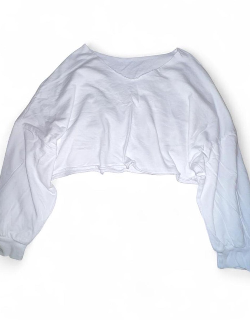 Women’s White Long Sleeve Crop Top